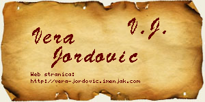 Vera Jordović vizit kartica
